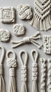 Macrame cord knots and tassels collection Royalty Free Stock Photo