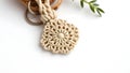 Macrame keychain isolated on bright background Royalty Free Stock Photo