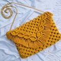 Macrame shoulder bag Royalty Free Stock Photo