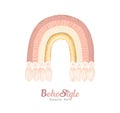 Cute pastel rainbow art. Beige, terracotta, flesh colors.