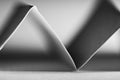 Macro, abstract, black and white picture of a zig-zag paper Royalty Free Stock Photo