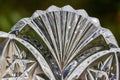 Macro abstract texture of sparkling lead crystal glass with a scallop edge