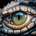 Macro Animal Eye Iris, Lizard Reptile Eyes, Dragon Eye Macro Photo Imitation, Generative AI Illustration