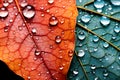 Macro autumn mulricolour leaf texture. Selective focus.