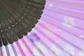 Macro background texture of Japanese paper fans Royalty Free Stock Photo