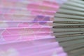 Macro background texture of Japanese paper fans Royalty Free Stock Photo