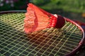 Badminton red shuttlecock