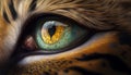 Macro of beautiful detailed cat eye with reflections
