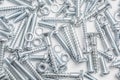 Macro Of A Big Collection Of Iron Screws, Nuts and Lockwashers Royalty Free Stock Photo