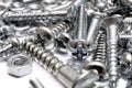 Macro Of A Big Collection Of Iron Screws, Wood Screws And Bolts Royalty Free Stock Photo