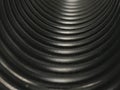 Macro of a black plastic coil