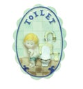 Macro boy Bathroom Signs ceramic Royalty Free Stock Photo