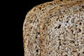 Macro brown bread slices texture background. Royalty Free Stock Photo