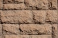 Macro of brown brick veneer wall with random layout Royalty Free Stock Photo