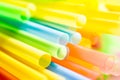 Macro Of A Bunch Colored Drinking Straws