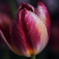 Macro capture of tulip textures and drops.