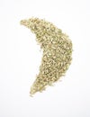 Macro caraway seeds. Macro dried of caraway seeds isolated on a white background, Royalty Free Stock Photo