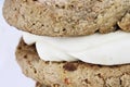 Macro of a Carrot Cake Cookie Sandwich Royalty Free Stock Photo