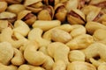 A macro of cashew nuts and Pistachio