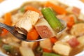 Macro Chicken Stew On A Spoon Royalty Free Stock Photo