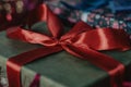 Christmas present box. Gift packaging Royalty Free Stock Photo