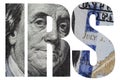 IRS, American Money Macro close up of Ben Franklin`s face on the US 100 dollar bill Royalty Free Stock Photo