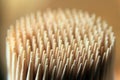 Bundle of wooden toothpicks close up Royalty Free Stock Photo