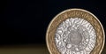 Macro Close Up of a British Two Pound Coin Royalty Free Stock Photo