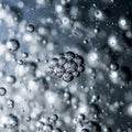 Macro Close-up of Bubbles in Liquid with Reflective Surfaces and Bokeh Effect abstract background Royalty Free Stock Photo