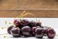 Close up of a bunch of cherries isolated