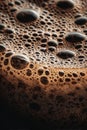 Macro Close-Up of Coffee Surface with Crema and Microbubbles in Warm Lighting Royalty Free Stock Photo