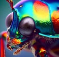 macro close up of a colorful bug
