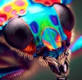 macro close up of a colorful bug