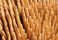 Macro close up of countless sharp wooden toothpickers