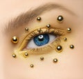 Macro and close-up creative make-up theme: beautiful female eye Royalty Free Stock Photo