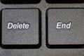 Close up of Delete and End Keys on a Computer Keyboard