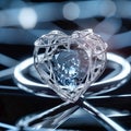 Macro close-up of a diamond ring, generative AI Royalty Free Stock Photo