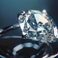 Macro close-up of a diamond ring, generative AI Royalty Free Stock Photo
