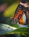 Macro close up of an exotic butterfly. AI Generated Royalty Free Stock Photo