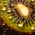 macro close up photo of kiwi. Generative AI