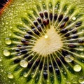 macro close up photo of kiwi. Generative AI