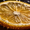 macro close up photo of lemon. Generative AI