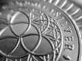 Macro close up of a pure Silver Bullion coin Royalty Free Stock Photo