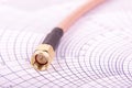 RF cable with SMA connector on the Smith chart Royalty Free Stock Photo