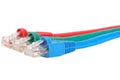 Macro close-up RJ45 network plugs Royalty Free Stock Photo