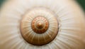 Macro close,up of a seashell showing intricate spiral pattern texture art, Stock Photo, Generative AI