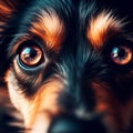 macro close up shot of dog eyes joyfull expression Royalty Free Stock Photo