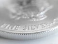 Macro Close up of a 999% Silver American Eagle Bullion Coin