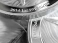 Macro Close up of a 999% Silver Bullion Coin Royalty Free Stock Photo