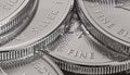 Macro Close up of a Silver Canadian Maple Leaf Bullion Coin Royalty Free Stock Photo